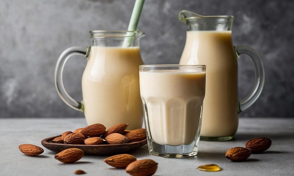 almond milk and soya milk