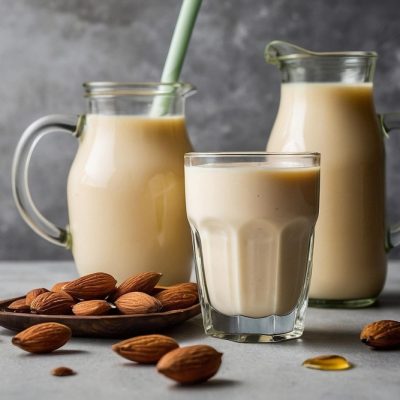 almond milk and soya milk