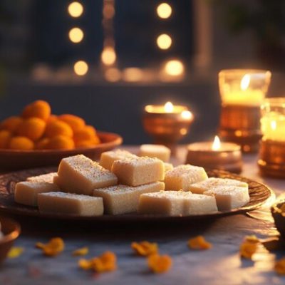 Diwali Milk Sweets with ghee