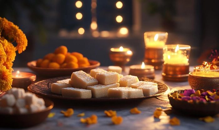 Diwali Milk Sweets with ghee