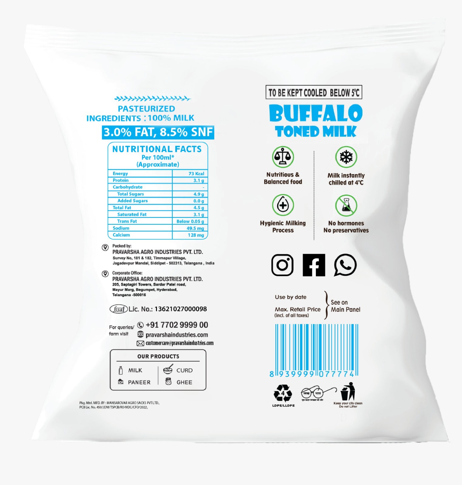 Buffalo Toned Milk
